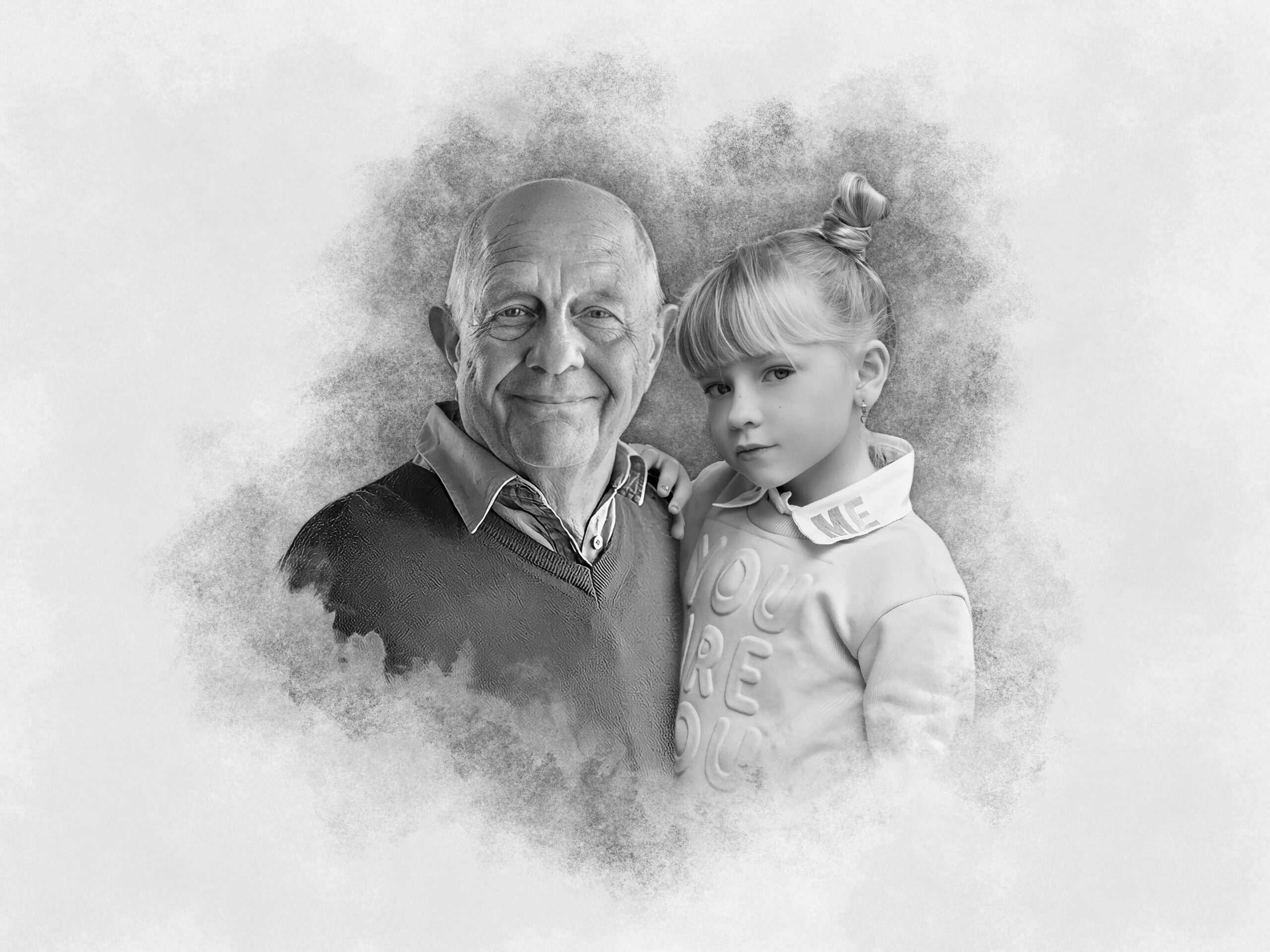 Black and White with Smoke Background